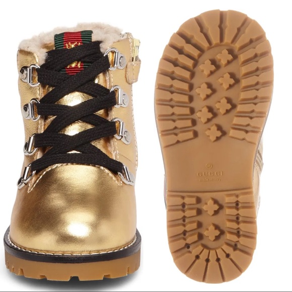 🔥GUCCI🔥 Kids Jonathan Faux Fur Metallic Boot - Picture 8 of 11